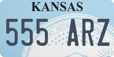 KS license plate 555ARZ