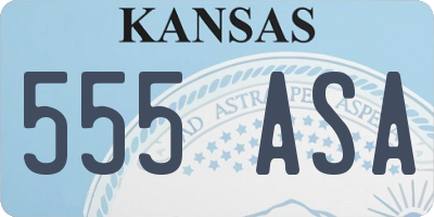 KS license plate 555ASA