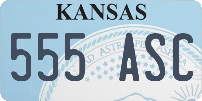 KS license plate 555ASC