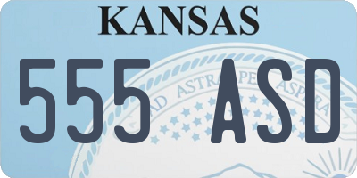 KS license plate 555ASD