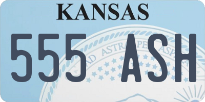 KS license plate 555ASH