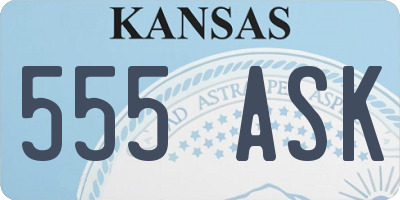 KS license plate 555ASK