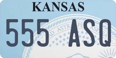 KS license plate 555ASQ