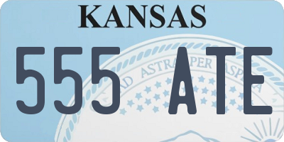 KS license plate 555ATE