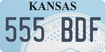 KS license plate 555BDF