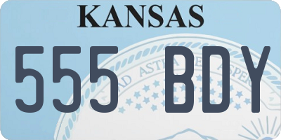 KS license plate 555BDY
