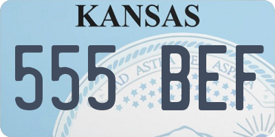 KS license plate 555BEF