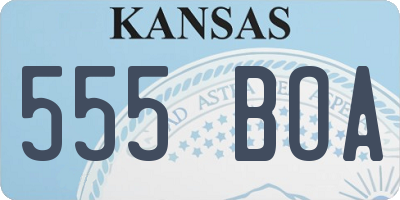 KS license plate 555BOA