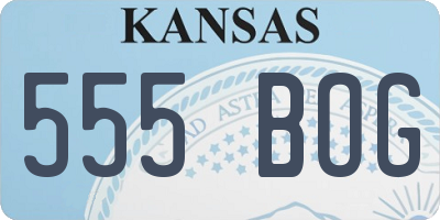 KS license plate 555BOG
