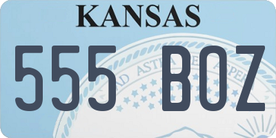 KS license plate 555BOZ