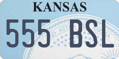 KS license plate 555BSL