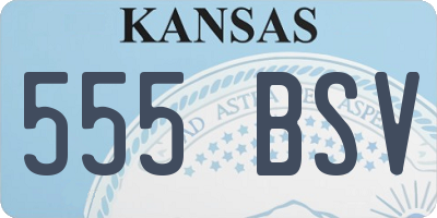 KS license plate 555BSV