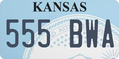 KS license plate 555BWA