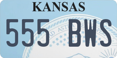 KS license plate 555BWS