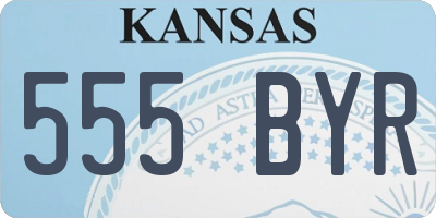 KS license plate 555BYR