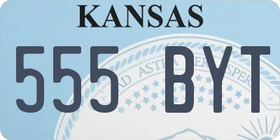 KS license plate 555BYT