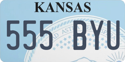 KS license plate 555BYU