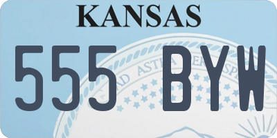 KS license plate 555BYW