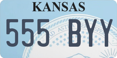 KS license plate 555BYY
