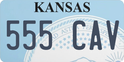 KS license plate 555CAV