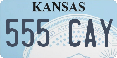 KS license plate 555CAY
