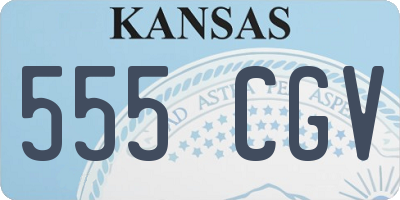 KS license plate 555CGV