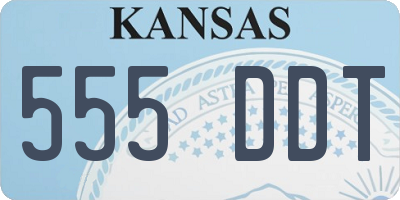 KS license plate 555DDT