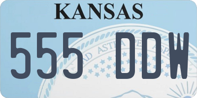KS license plate 555DDW