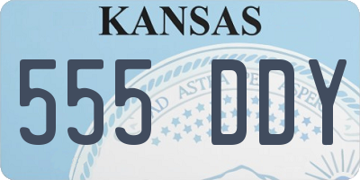 KS license plate 555DDY