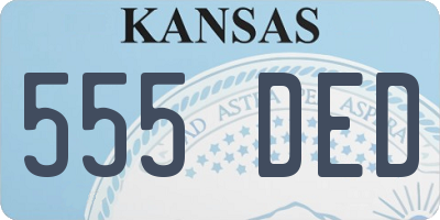KS license plate 555DED