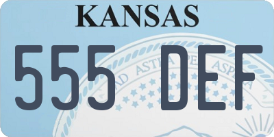 KS license plate 555DEF