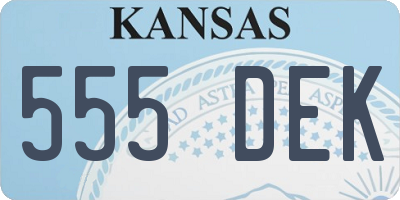 KS license plate 555DEK