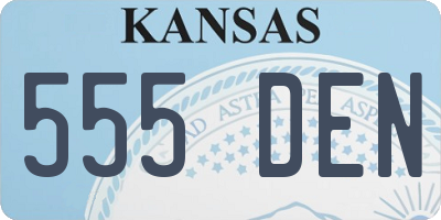 KS license plate 555DEN