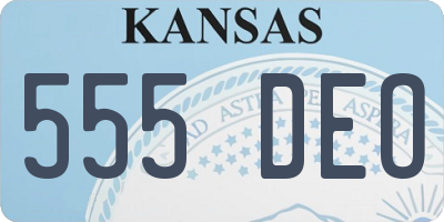 KS license plate 555DEO