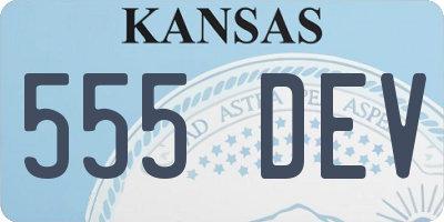 KS license plate 555DEV