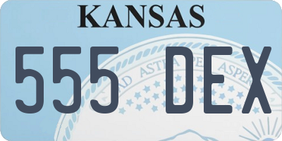 KS license plate 555DEX