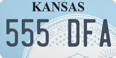 KS license plate 555DFA