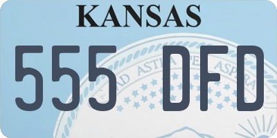 KS license plate 555DFD