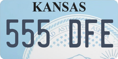 KS license plate 555DFE