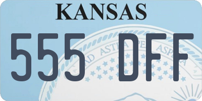 KS license plate 555DFF