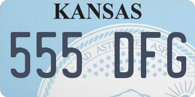 KS license plate 555DFG
