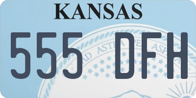 KS license plate 555DFH