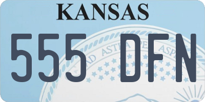 KS license plate 555DFN