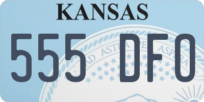 KS license plate 555DFO