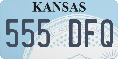 KS license plate 555DFQ