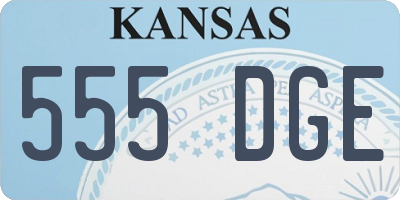 KS license plate 555DGE