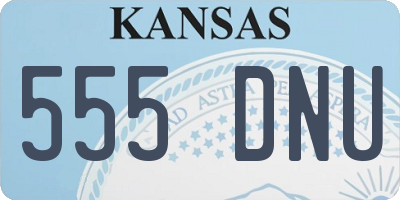 KS license plate 555DNU