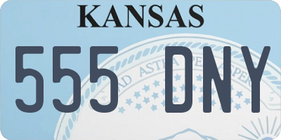 KS license plate 555DNY