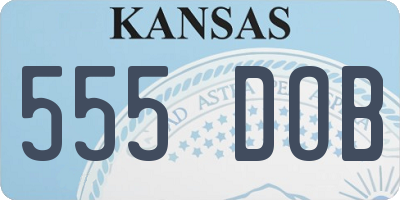 KS license plate 555DOB