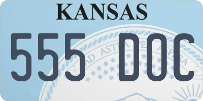 KS license plate 555DOC